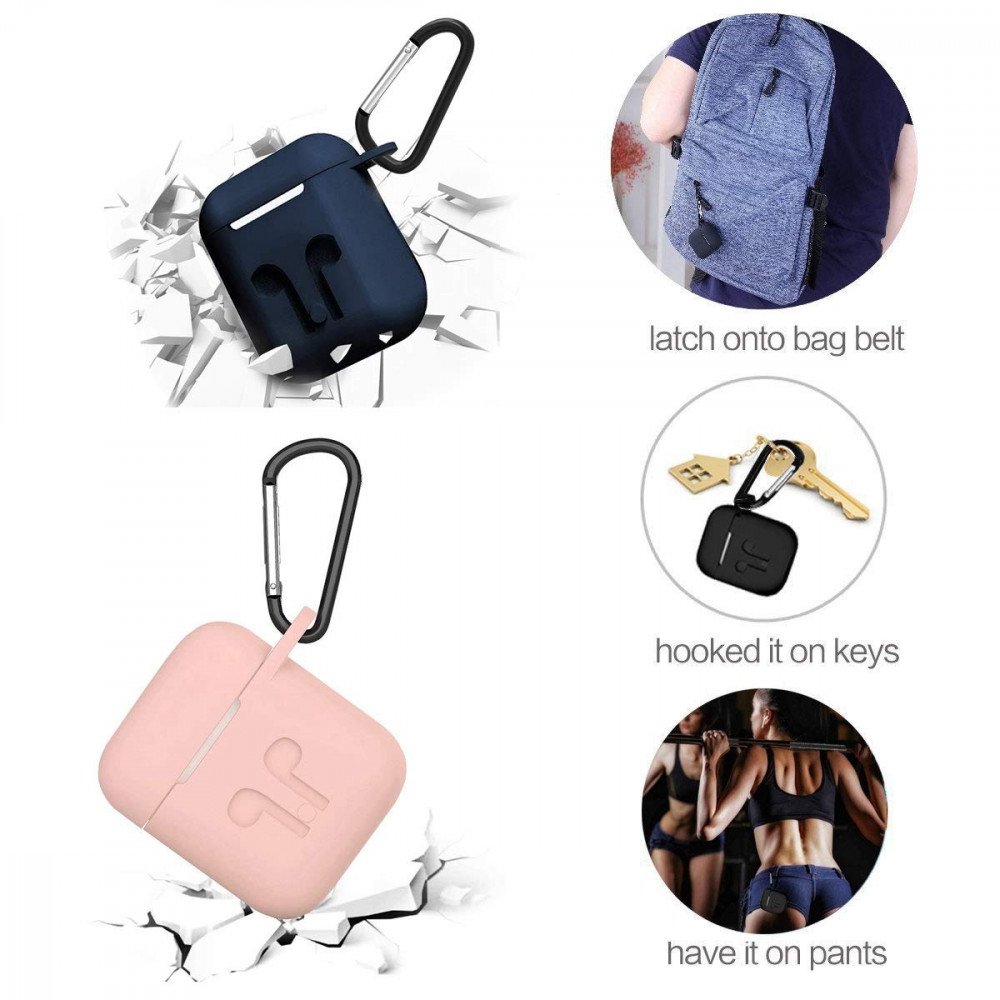 Solid silicone airpods best sale case cover strap